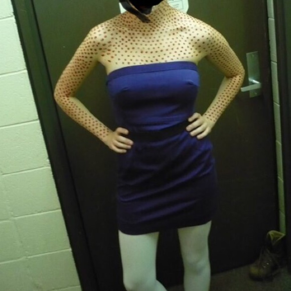 Blue strapless dress, Size S